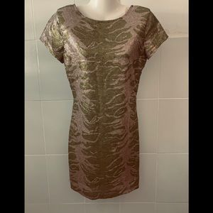 Light green and Gold sequin dress